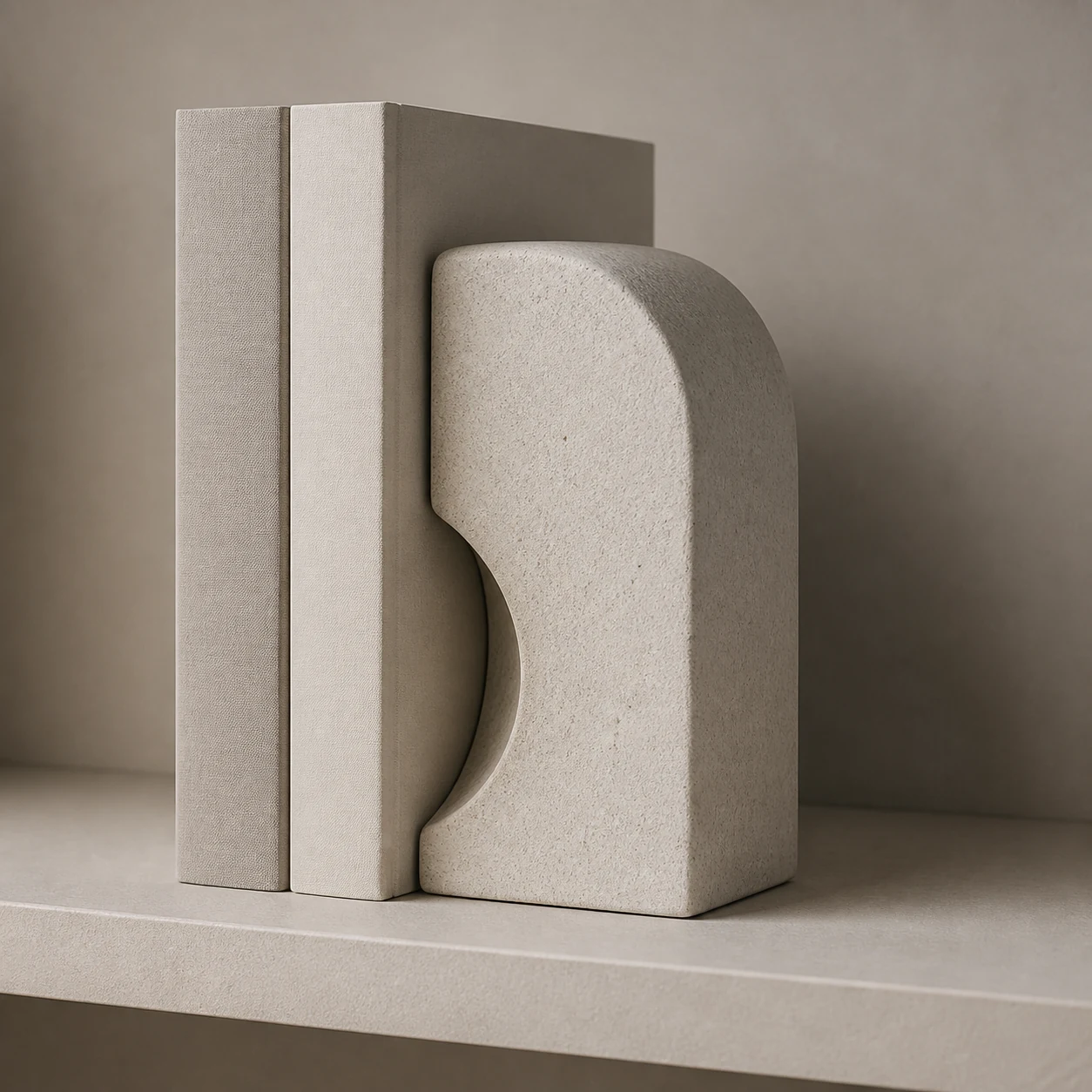 Realistic studio product card for Kavlori Stone Bookend, a fictional home object.