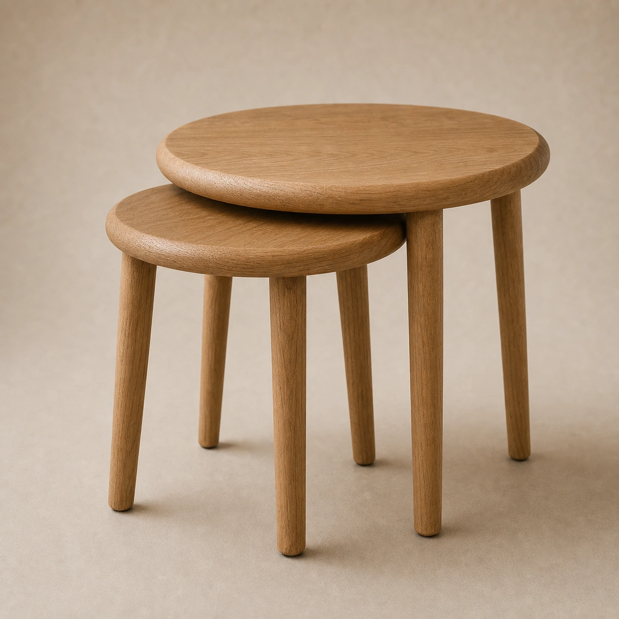 Realistic studio product card for Nesting Side Tables, a fictional table item.