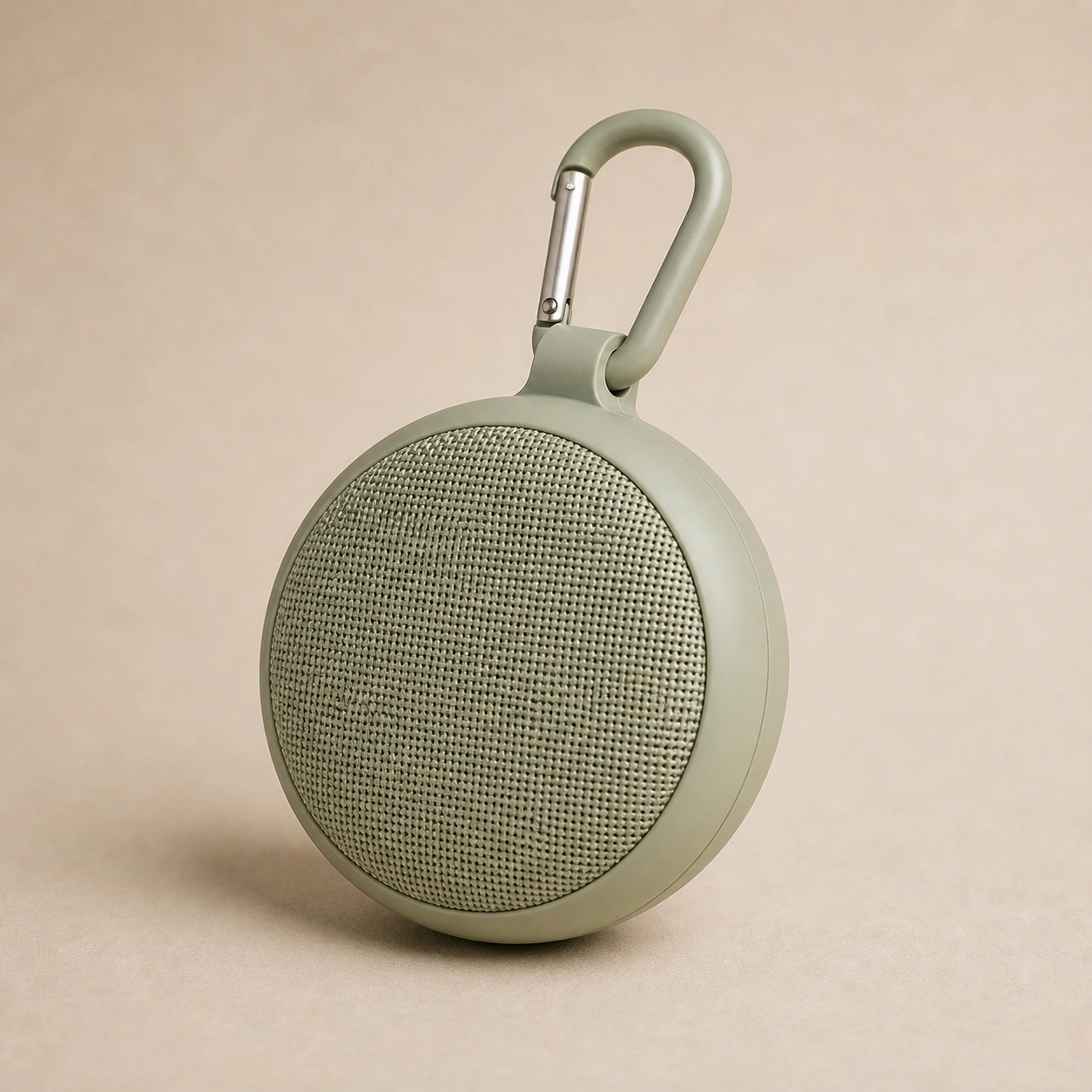 Realistic studio product card for Clip Speaker, a fictional electronics item.