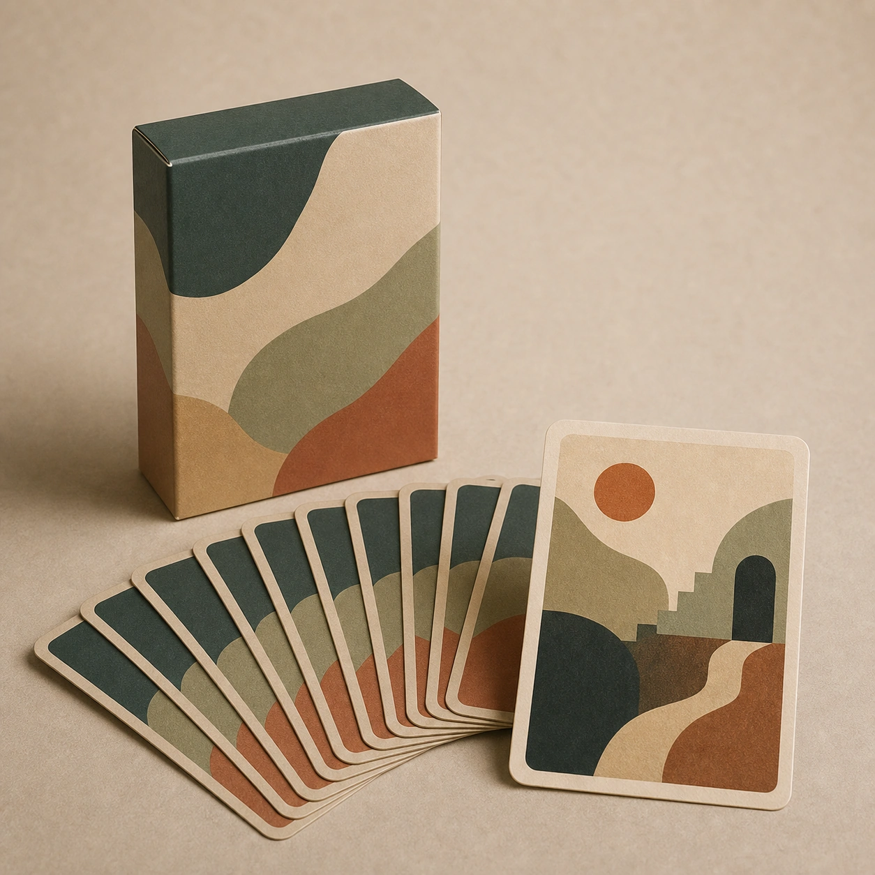 Realistic studio product card for Bluff Barons, a fictional card game item.