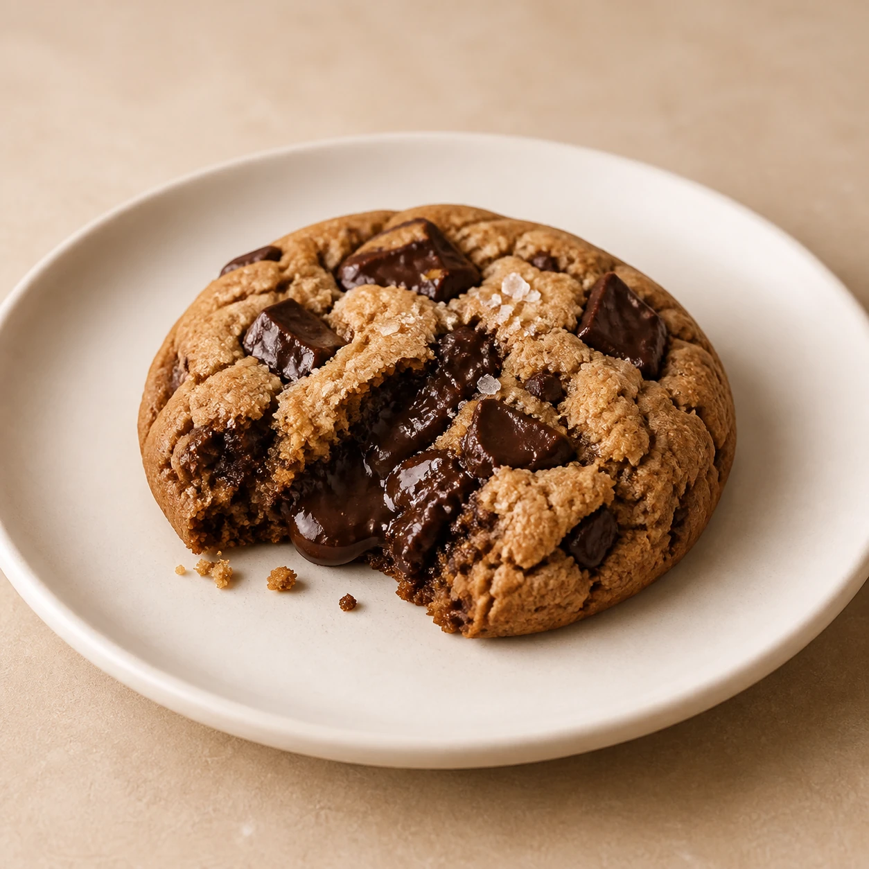 Realistic studio food card for Krumka Chocolate Cookie, a fictional cookie item.