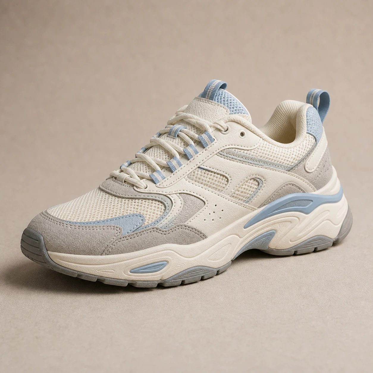 Realistic studio product card for Strade Retro 90, a fictional footwear item.