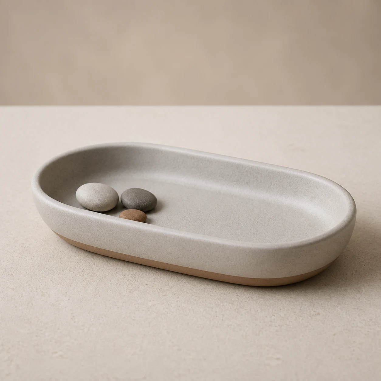 Realistic studio product card for Kavlori Mira Tray, a fictional home object.