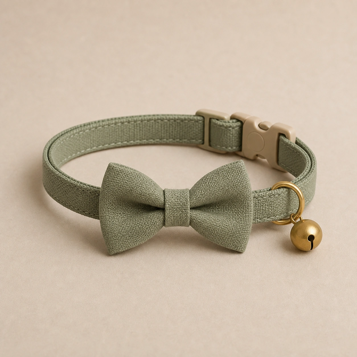 Realistic studio product card for Cat Bow-Tie Collar, a fictional pet accessory item.
