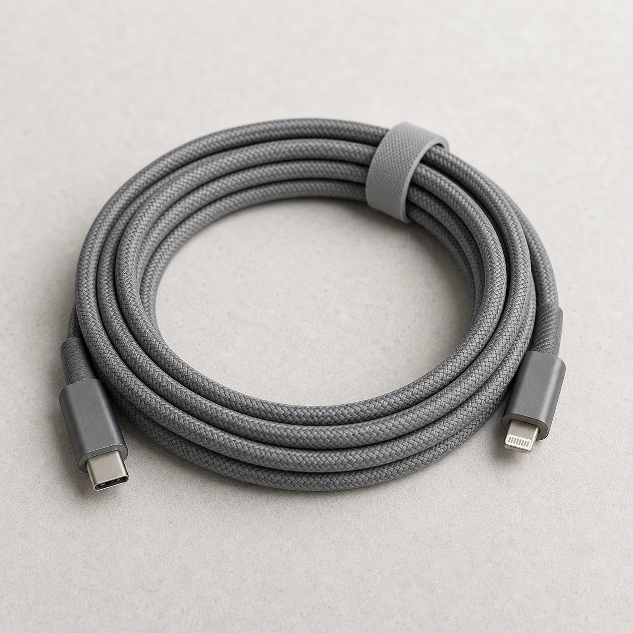 Realistic studio product card for Vireqo Braided Cord, a fictional gadgets item.